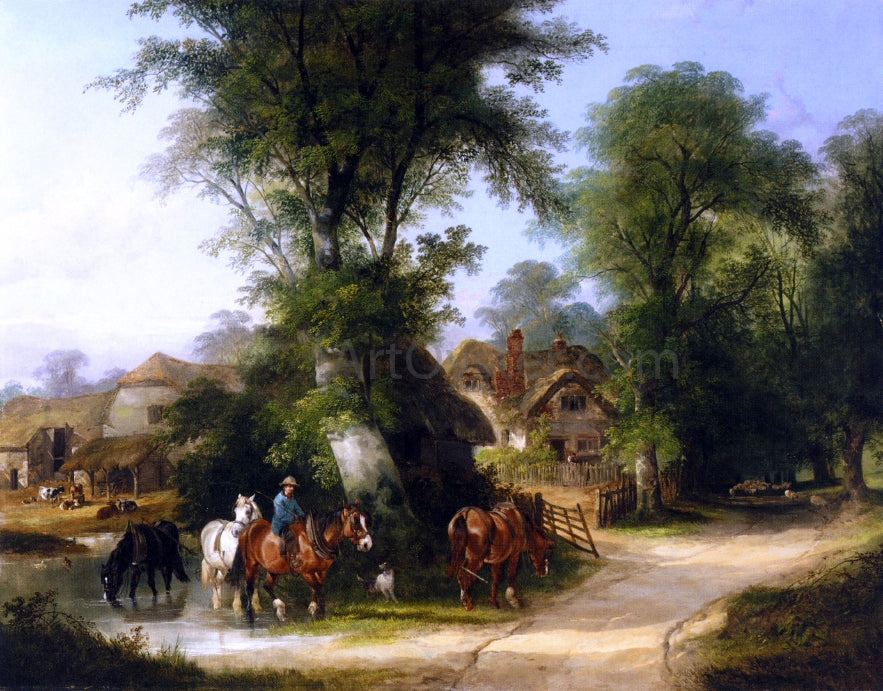  Senior William Shayer The Watering Place - Hand Painted Oil Painting