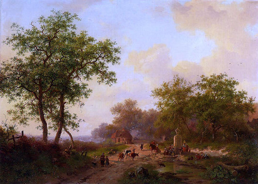  Frederk M Kruseman The Watering Place - Hand Painted Oil Painting