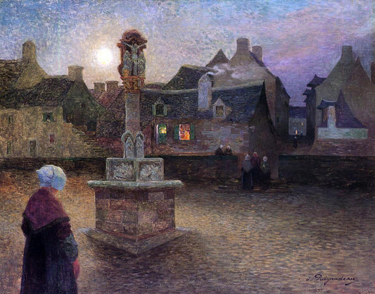  Ferdinand Du Puigaudeau The Wayside Cross at Rochefort-en-Terre (also known as Evening Service) - Hand Painted Oil Painting
