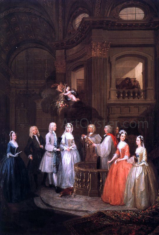  William Hogarth The Wedding of Stephen Beckingham and Mary Cox - Hand Painted Oil Painting