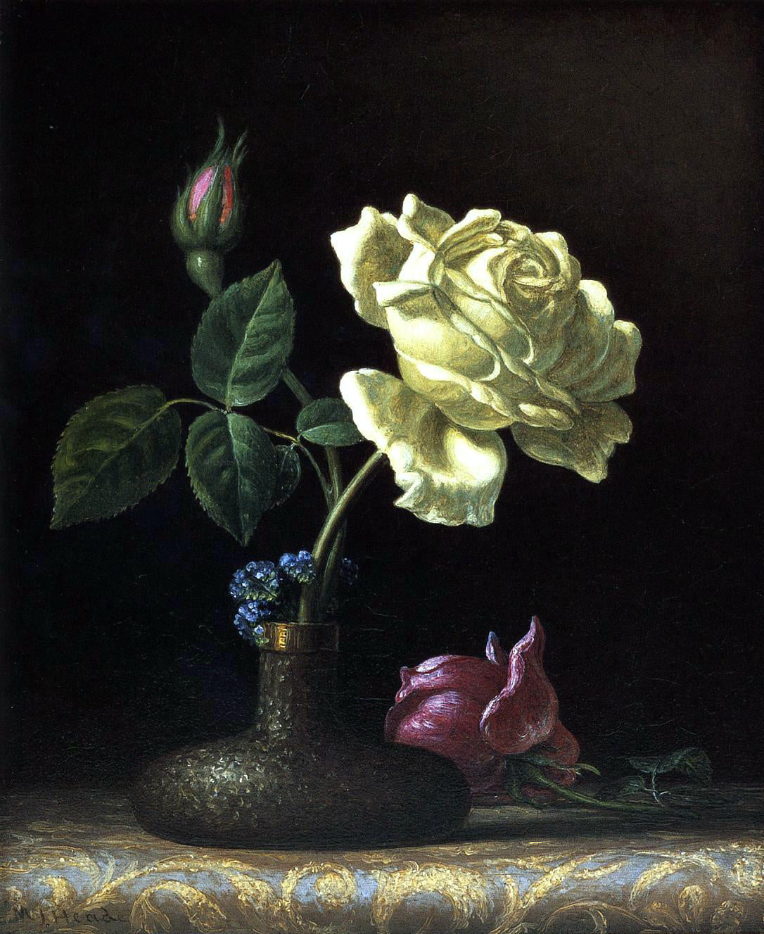  Martin Johnson Heade The White Rose - Hand Painted Oil Painting