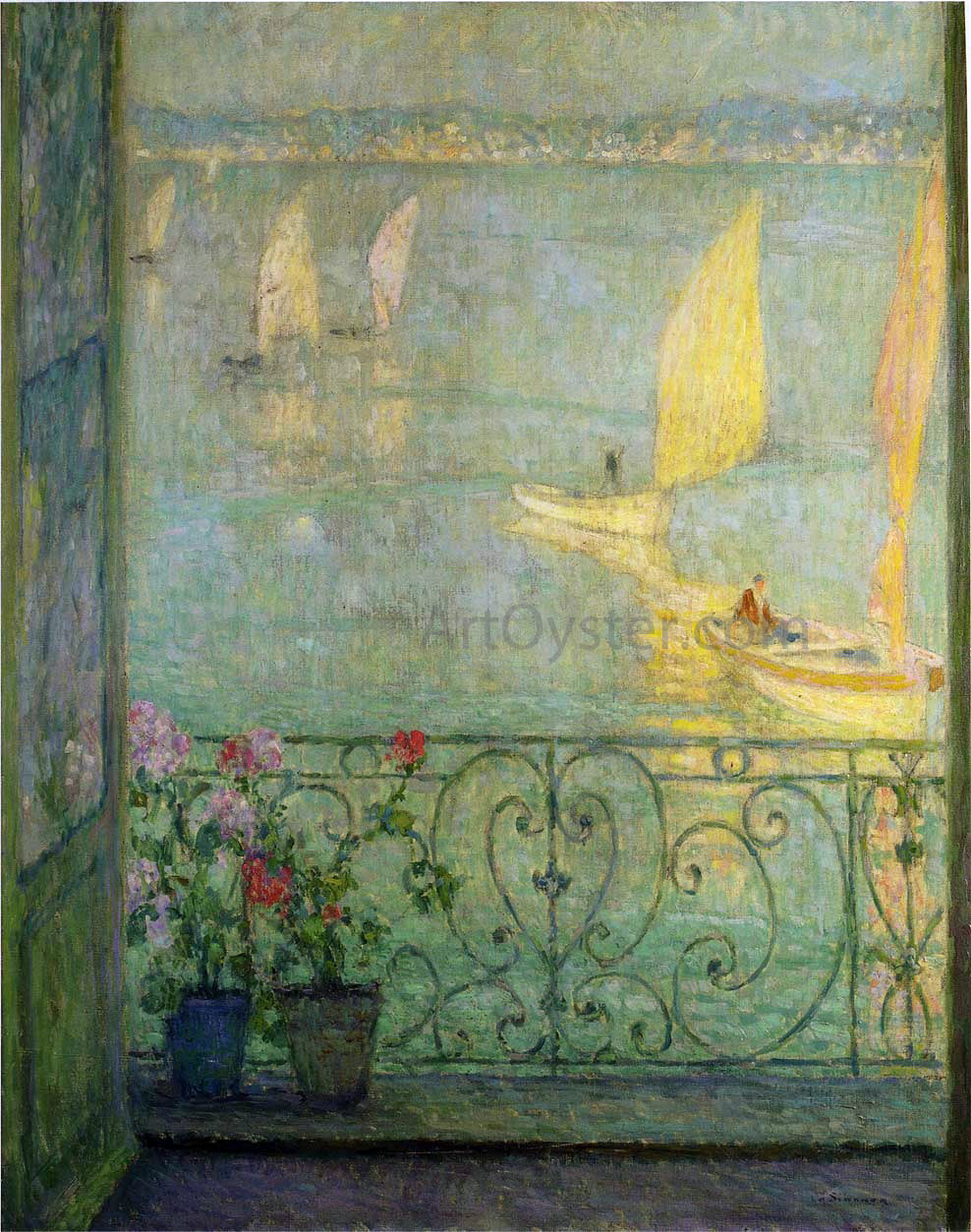  Henri Le Sidaner The Window at Croisic - Hand Painted Oil Painting