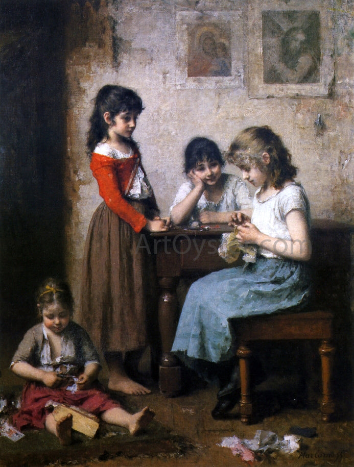  Alexei Alexeievich Harlamoff The Young Seamstress - Hand Painted Oil Painting