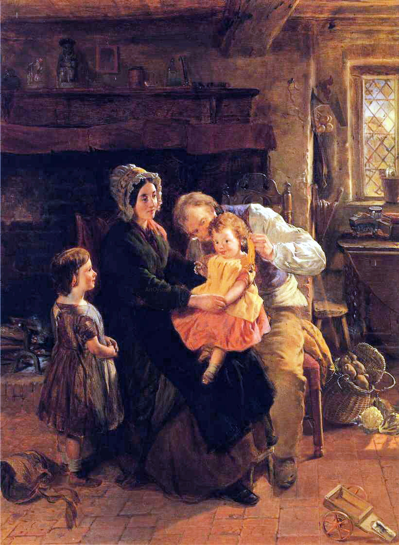  William Henry Knight The Youngest Child - Hand Painted Oil Painting