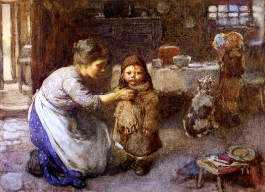  John Henry Henshall This is the way we go to School - Hand Painted Oil Painting