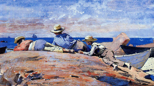 Winslow Homer Three Boys on the Shore - Hand Painted Oil Painting
