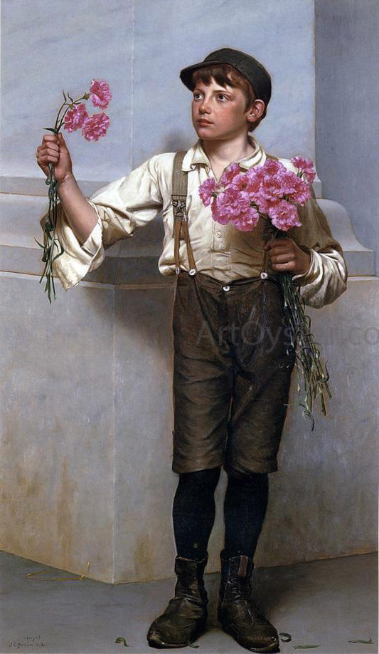  John George Brown Three for Five - Hand Painted Oil Painting