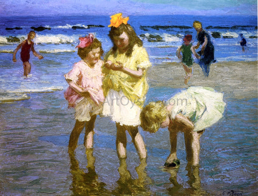  Edward Potthast Three Girls at the Seashore - Hand Painted Oil Painting