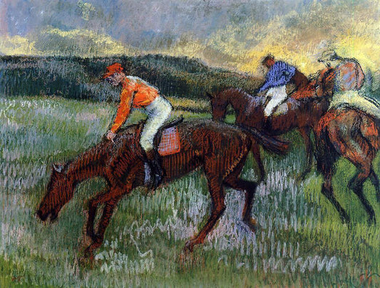  Edgar Degas Three Jockeys - Hand Painted Oil Painting