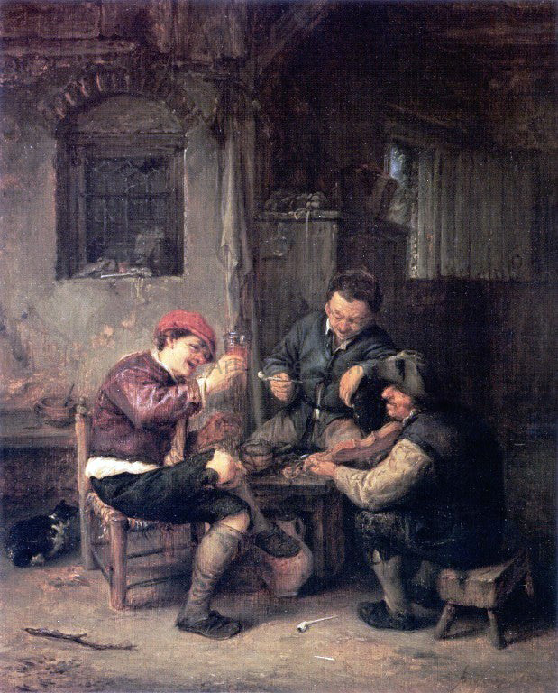  Adriaen Van Ostade Three Peasants at an Inn - Hand Painted Oil Painting