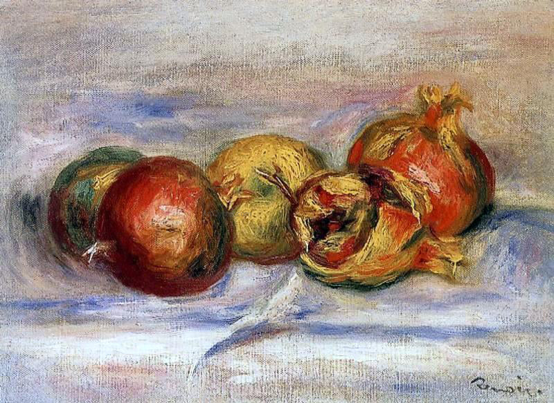  Pierre Auguste Renoir Three Pomegranates and Two Apples - Hand Painted Oil Painting