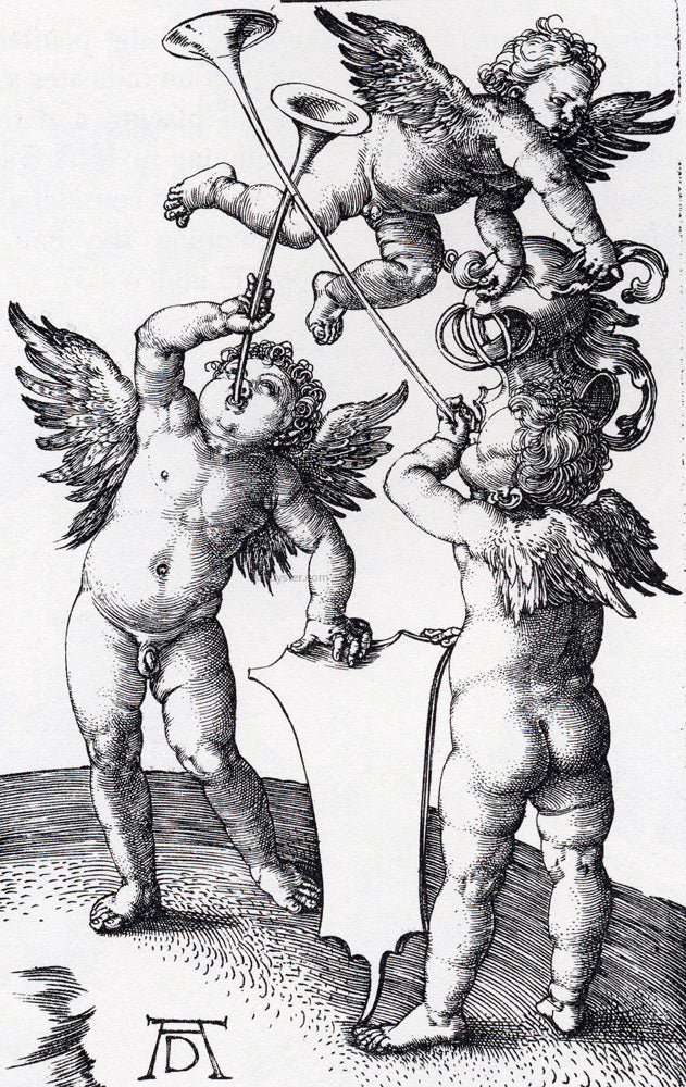  Albrecht Durer Three Putti With Shield And Helmet - Hand Painted Oil Painting