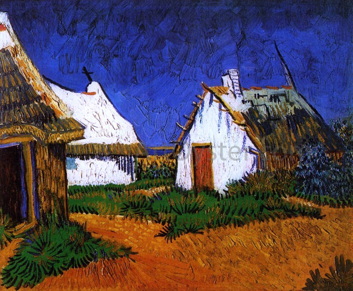  Vincent Van Gogh Three White Cottages in Saintes-Maries - Hand Painted Oil Painting