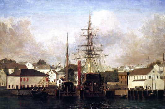  Fitz Hugh Lane Three-Master on the Gloucester Railway - Hand Painted Oil Painting