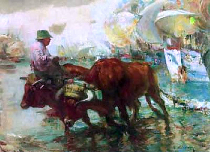  Jose Navarro Llorens Toros - Hand Painted Oil Painting