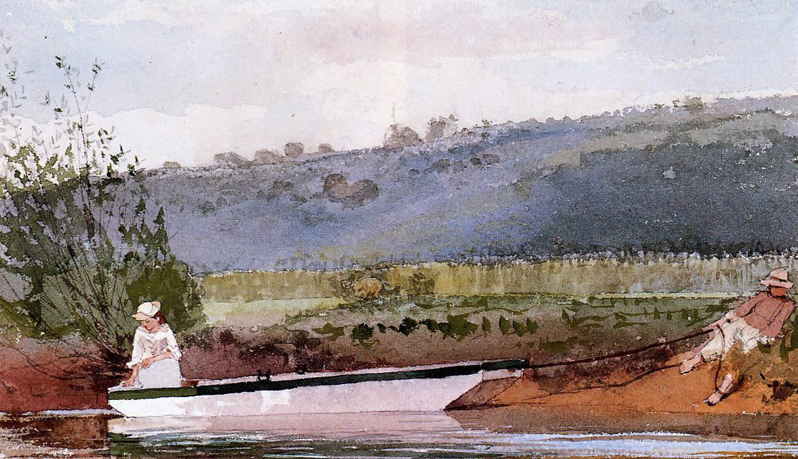  Winslow Homer Towing the Boat - Hand Painted Oil Painting