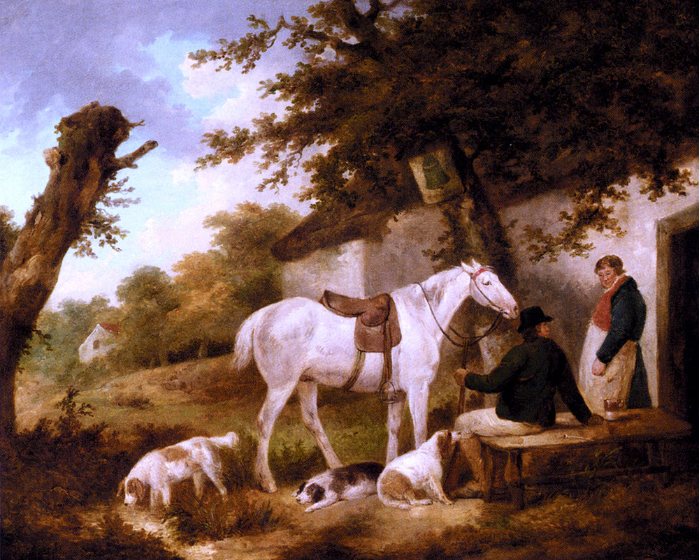  George Morland Travellers Resting Outside The Bell Inn - Hand Painted Oil Painting