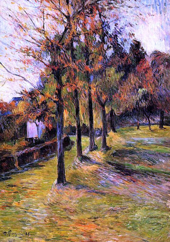  Paul Gauguin Tree Lined Road, Rouen - Hand Painted Oil Painting