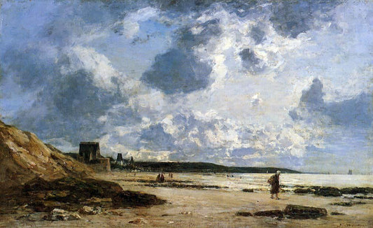  Eugene-Louis Boudin Trouville, Black Rocks - Hand Painted Oil Painting