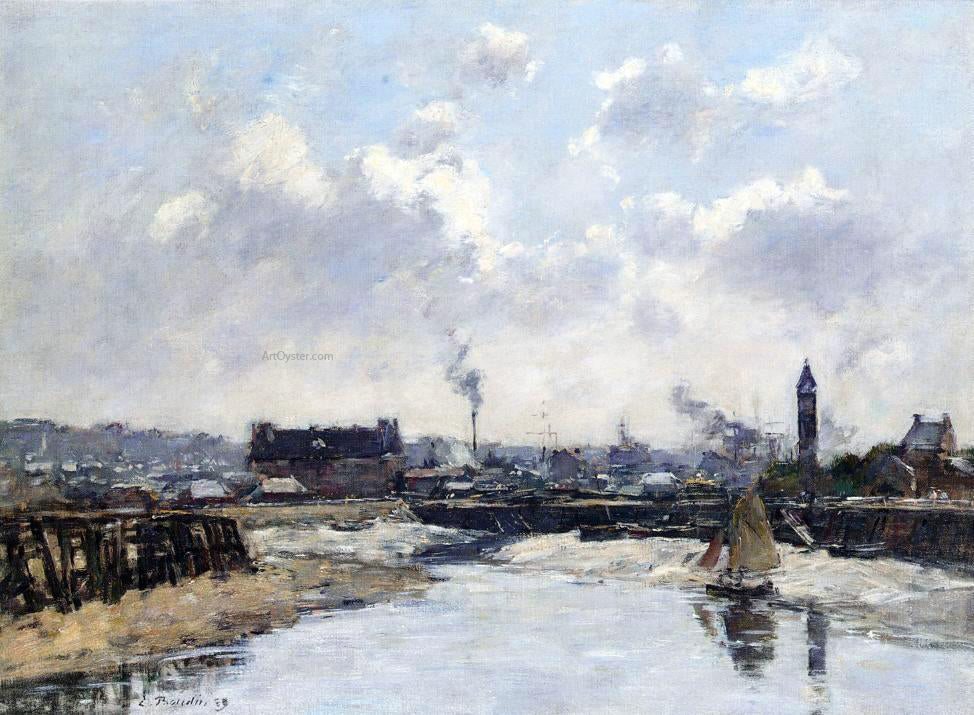  Eugene-Louis Boudin Trouville, the Port, Low Tide, Morning - Hand Painted Oil Painting