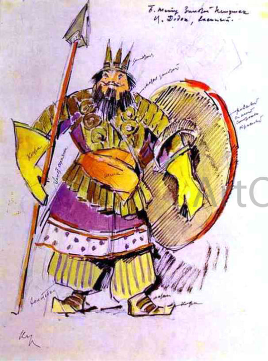  Constantin Alexeevich Korovin Tsar Dodon in Military Suite - Hand Painted Oil Painting