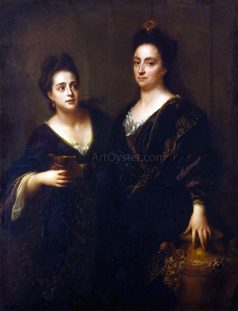  Jean-Baptiste Santerre Two Actresses - Hand Painted Oil Painting