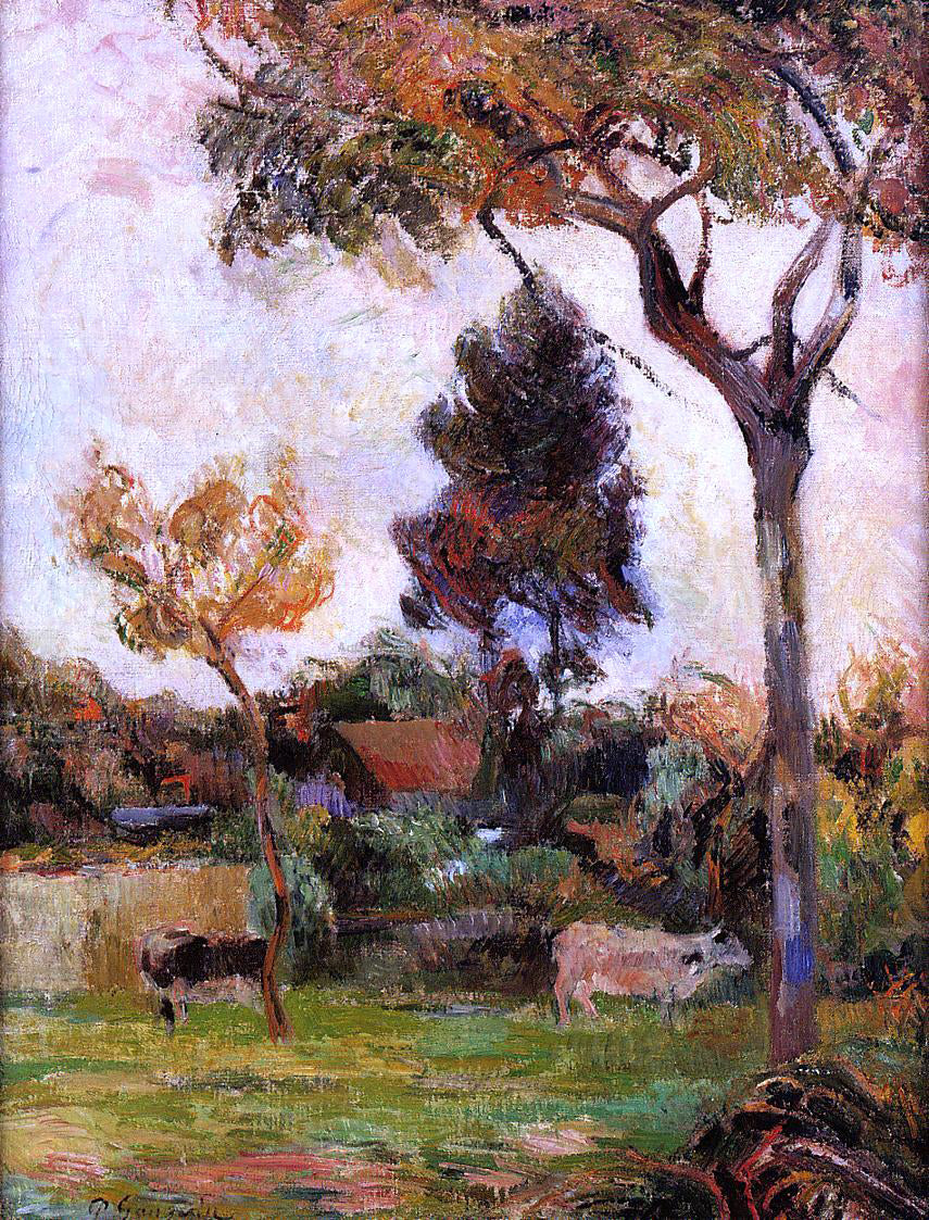  Paul Gauguin Two Cows in the Meadow - Hand Painted Oil Painting
