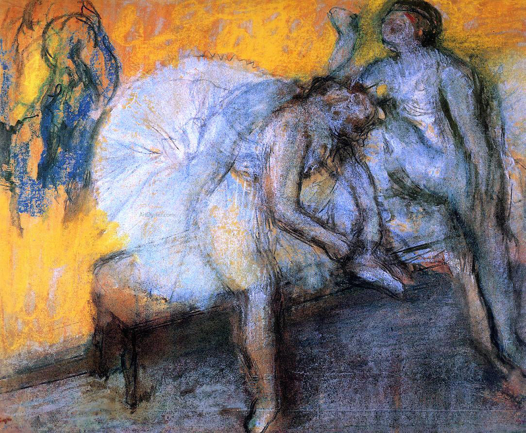  Edgar Degas Two Dancers Resting - Hand Painted Oil Painting