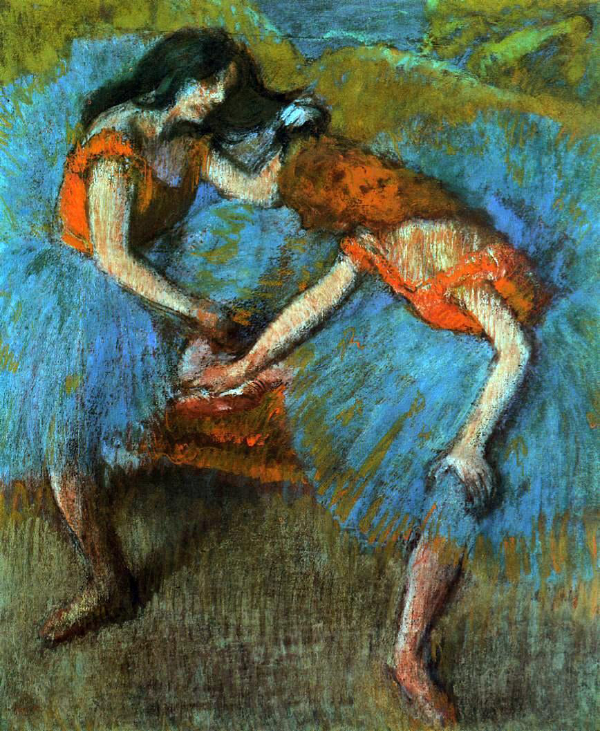  Edgar Degas Two Dancers with Yellow Corsages - Hand Painted Oil Painting