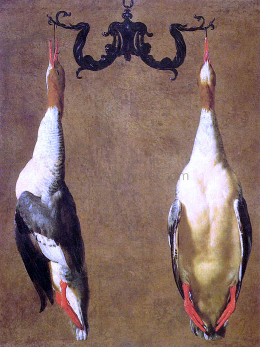  Cesare Dandini Two Hanged Teals - Hand Painted Oil Painting