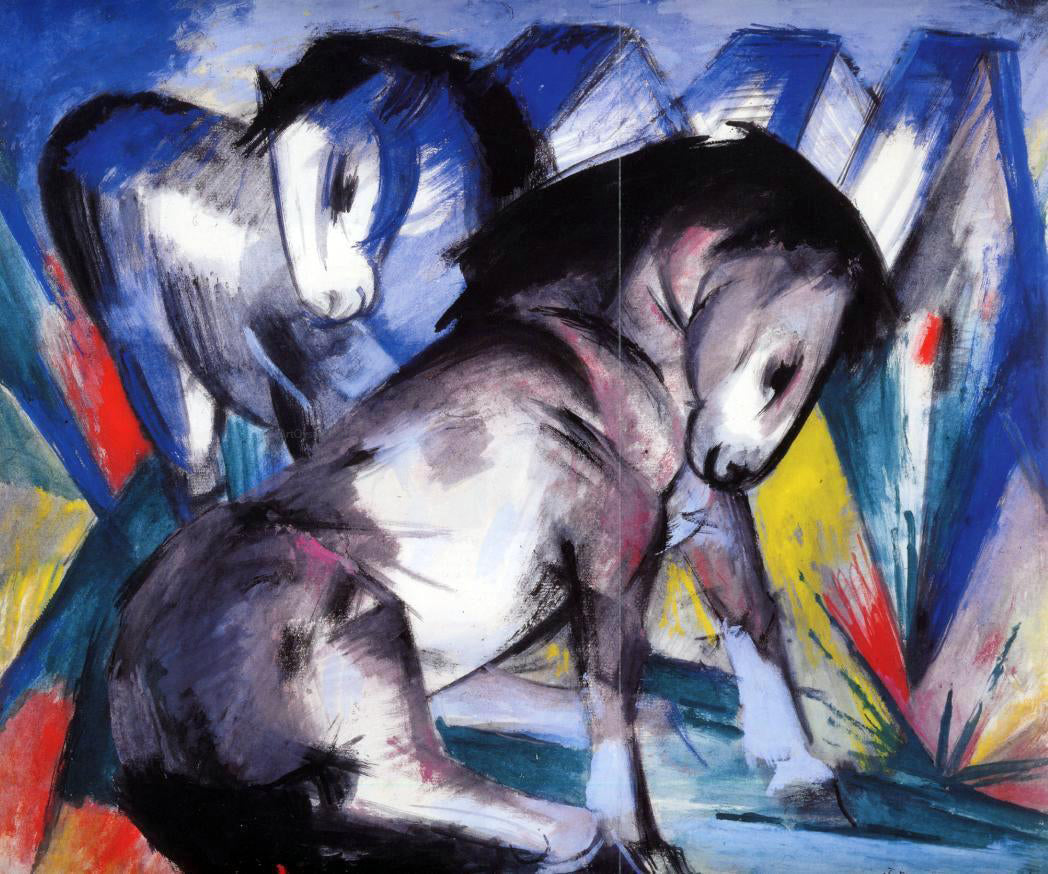  Franz Marc Two Horses - Hand Painted Oil Painting