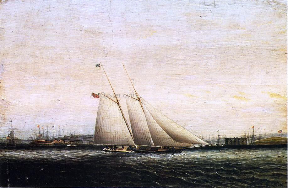  James E Buttersworth Two Masted Schooner - Hand Painted Oil Painting