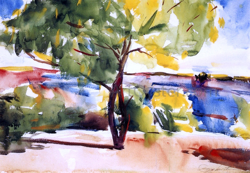  Charles Webster Hawthorne Two Mesquite Trees - Hand Painted Oil Painting