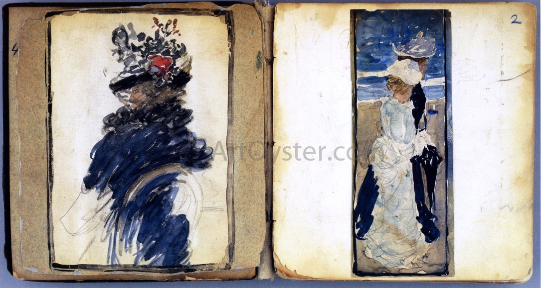 Maurice Prendergast Two Pages from "The Boston Water-Color Sketchbook" - Hand Painted Oil Painting
