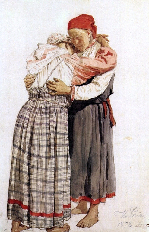  Ilia Efimovich Repin Two woman - Hand Painted Oil Painting
