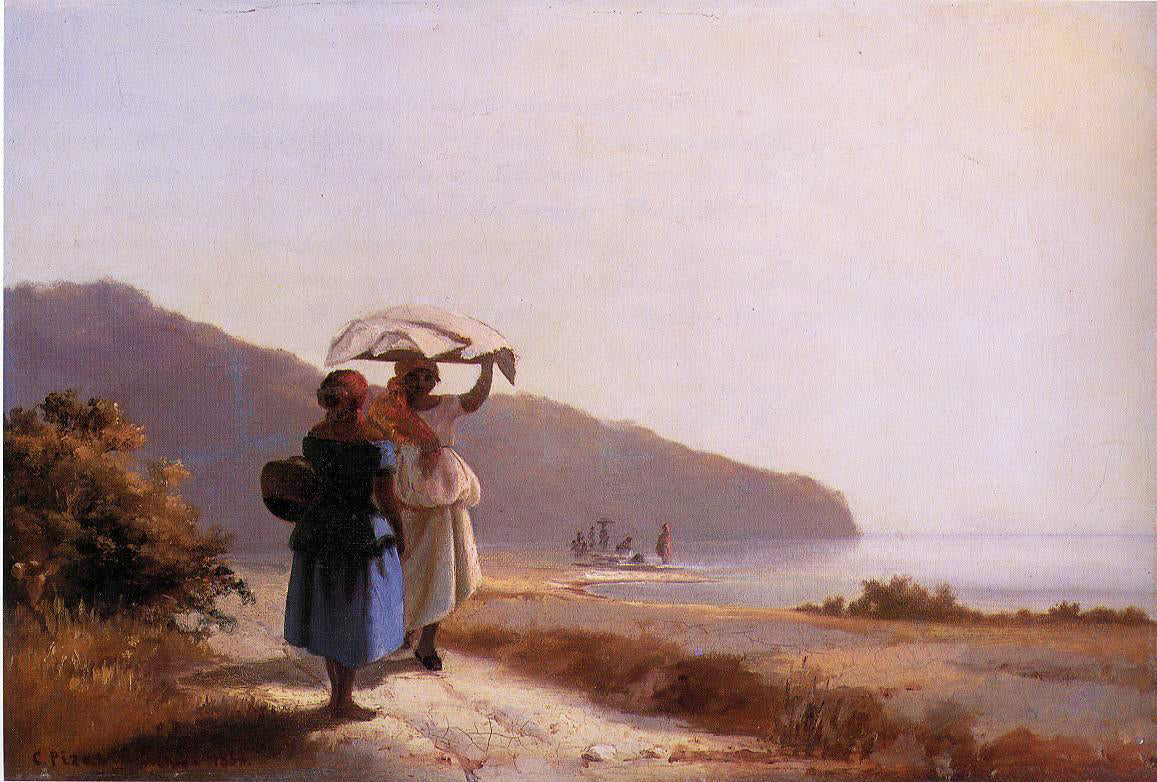  Camille Pissarro Two Woman Chatting by the Sea, St. Thomas - Hand Painted Oil Painting