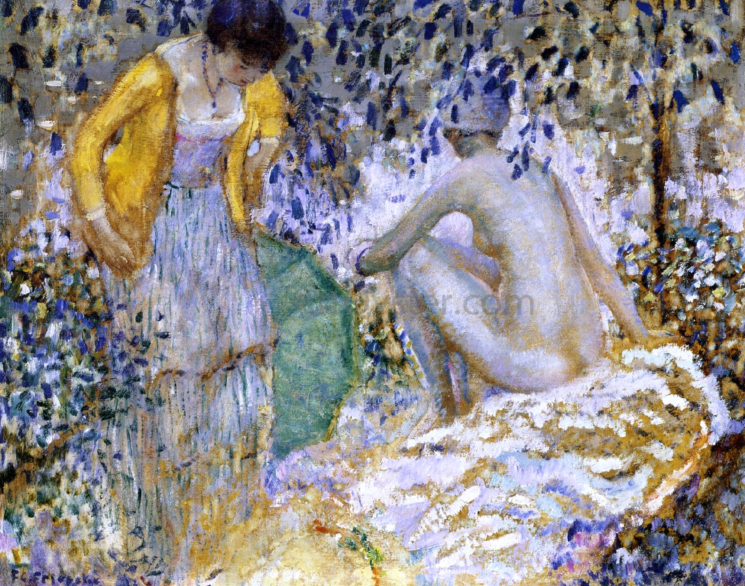  Frederick Carl Frieseke Two Women on the Grass - Hand Painted Oil Painting