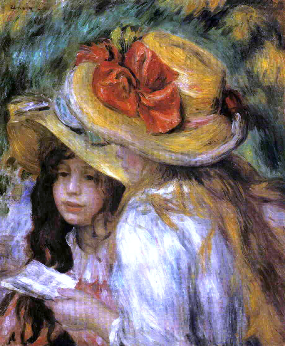  Pierre Auguste Renoir Two Young Girls Reading - Hand Painted Oil Painting