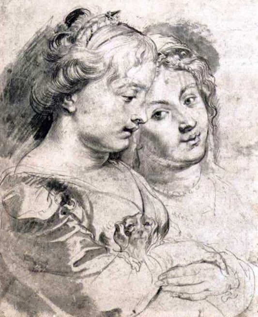  Peter Paul Rubens Two Young Women with a Dog - Hand Painted Oil Painting
