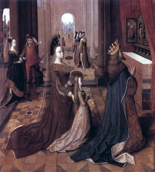  Painters (2) Masters Ursula with her Parents at the Altar - Hand Painted Oil Painting
