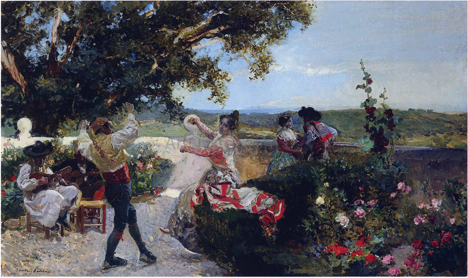  Joaquin Sorolla Y Bastida Valencian Dance in an Orange Grove - Hand Painted Oil Painting