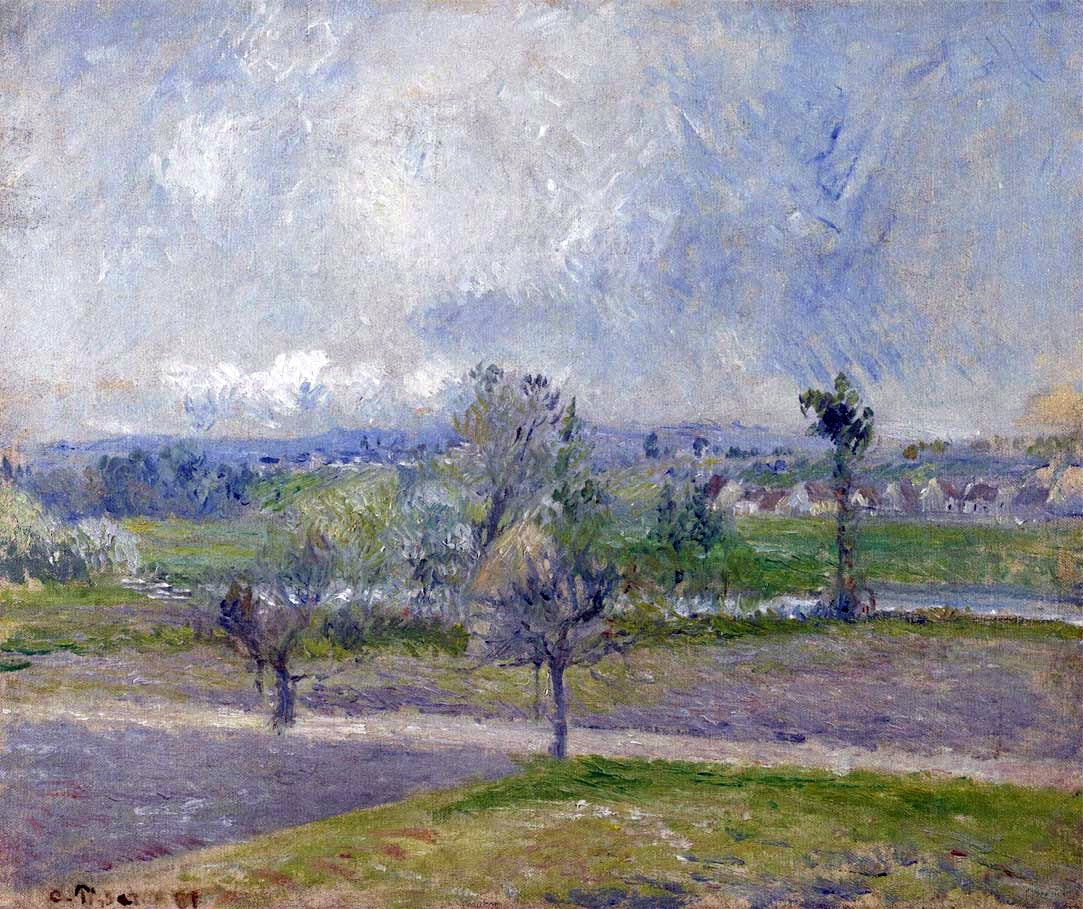  Camille Pissarro Valhermeil near Oise - Rain effect - Hand Painted Oil Painting