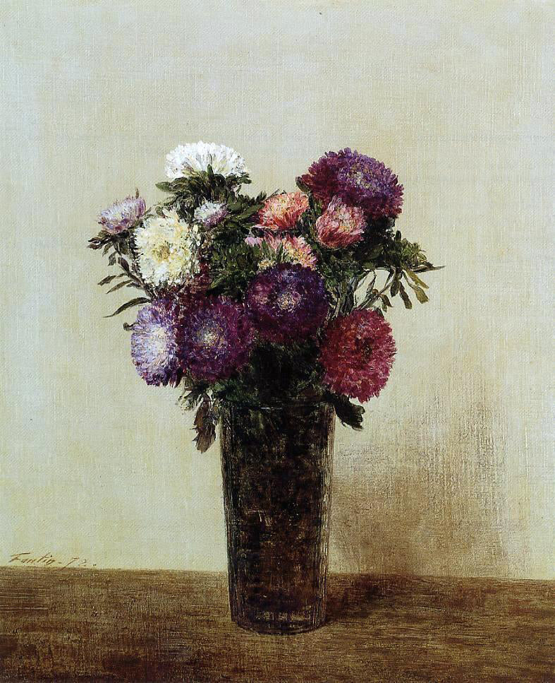  Henri Fantin-Latour Vase of Flowers: Queens Daisies - Hand Painted Oil Painting
