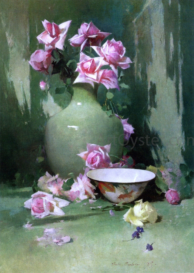  Emil Carlsen Vase of Roses - Hand Painted Oil Painting