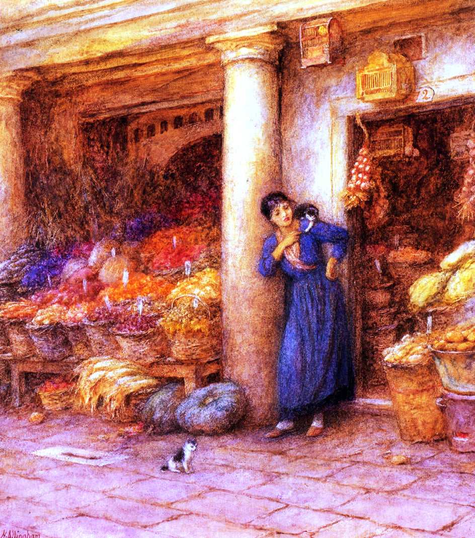  Helen Allingham Venetian Fruit Stall - Hand Painted Oil Painting