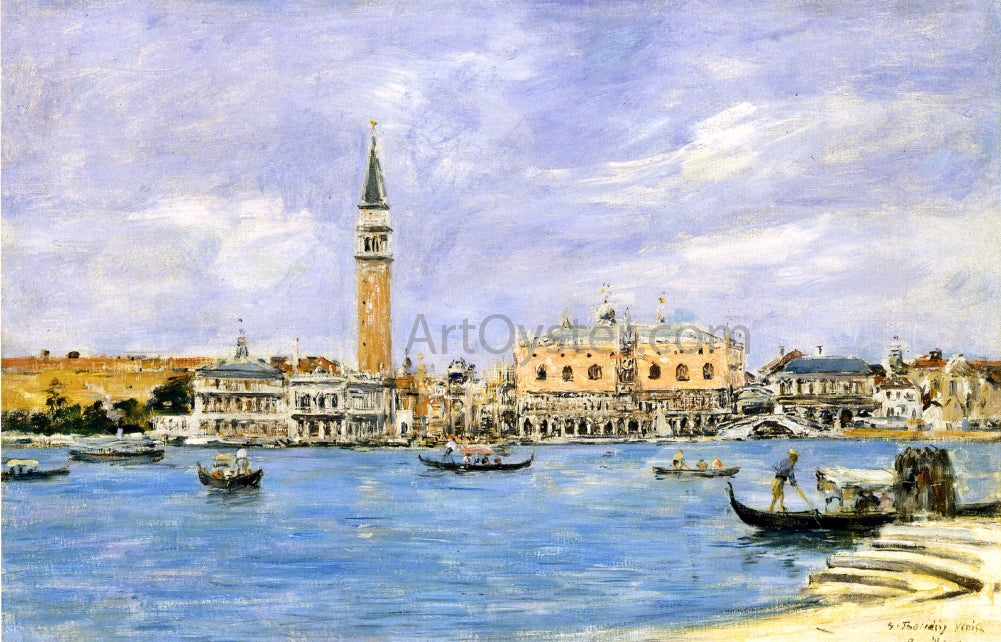  Eugene-Louis Boudin Venice, the Campanile, the Ducal Palace and the Piazzetta, View from San Giorgio - Hand Painted Oil Painting