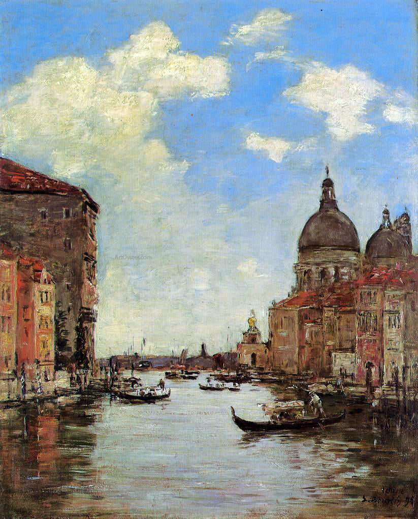  Eugene-Louis Boudin Venice, the Canal de la Gandara - Hand Painted Oil Painting