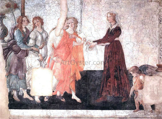  Sandro Botticelli Venus and the Graces Offering Gifts to a Young Girl - Hand Painted Oil Painting