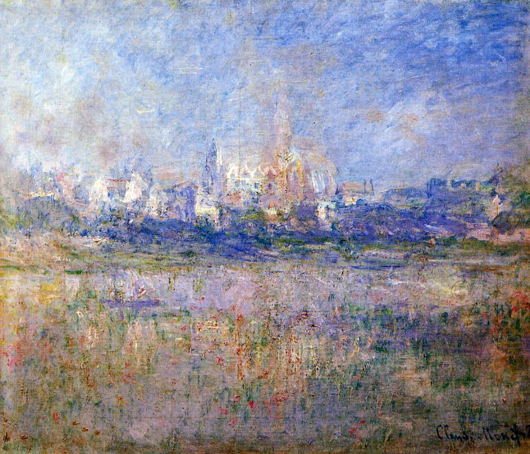  Claude Oscar Monet Vetheuil in the Fog - Hand Painted Oil Painting