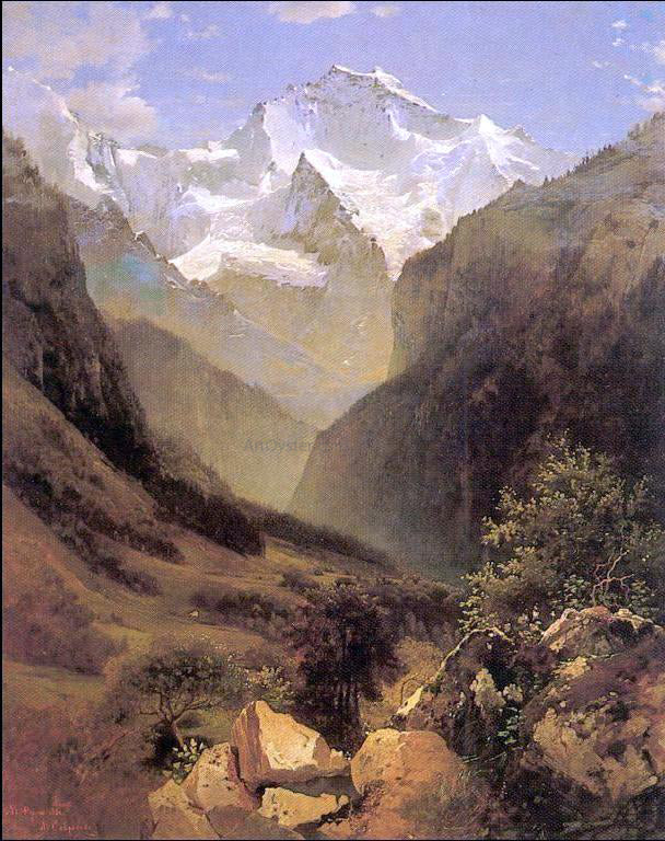  Alexei Kondratevich Savrasov View in Swiss Alps - Hand Painted Oil Painting